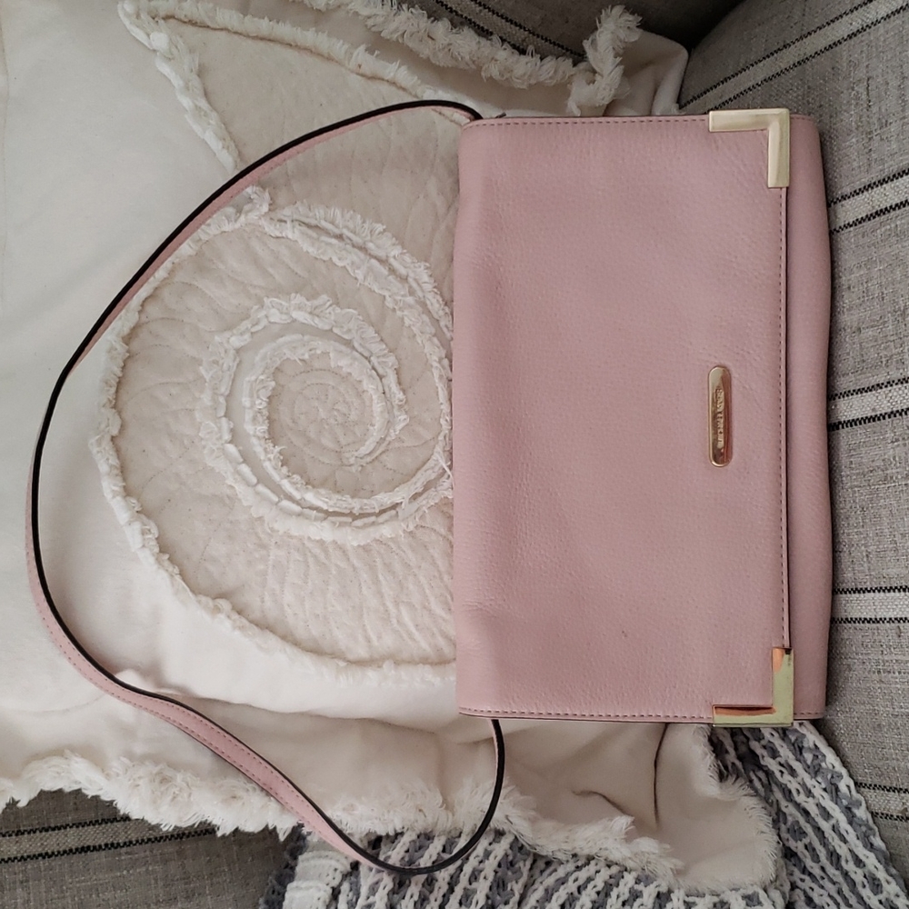 MICHAEL KORS Pink Leather Shoulder Clutch